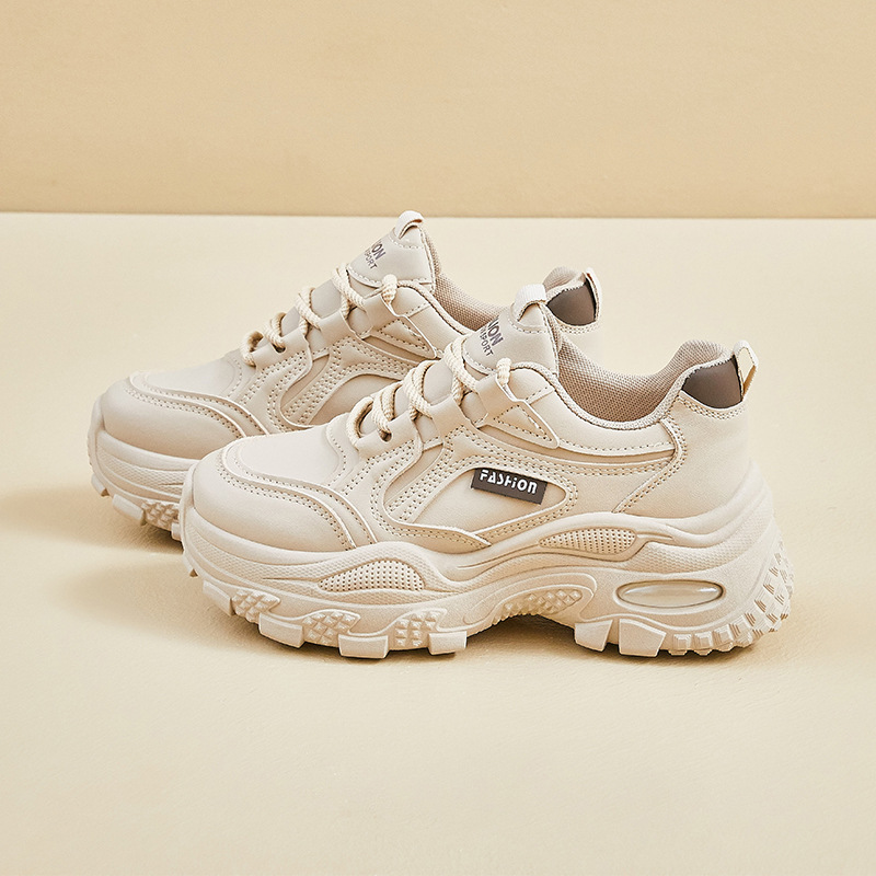Zapatillas Urbanas de Suela Gruesa para Mujer de PU y Caucho Térmicas para Día a Día