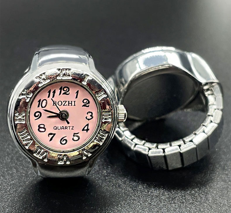 22g Weight Quartz Glass Mirror Material Stainless Steel Strap Material Watch Rings Classification Pointer+Number Display Type Round Dial Shape Daily, Street Occasion Quartz Movement Round Pattern All Seasons Season Unisex Gender Casual Style Casual Round Quartz Watch Rings