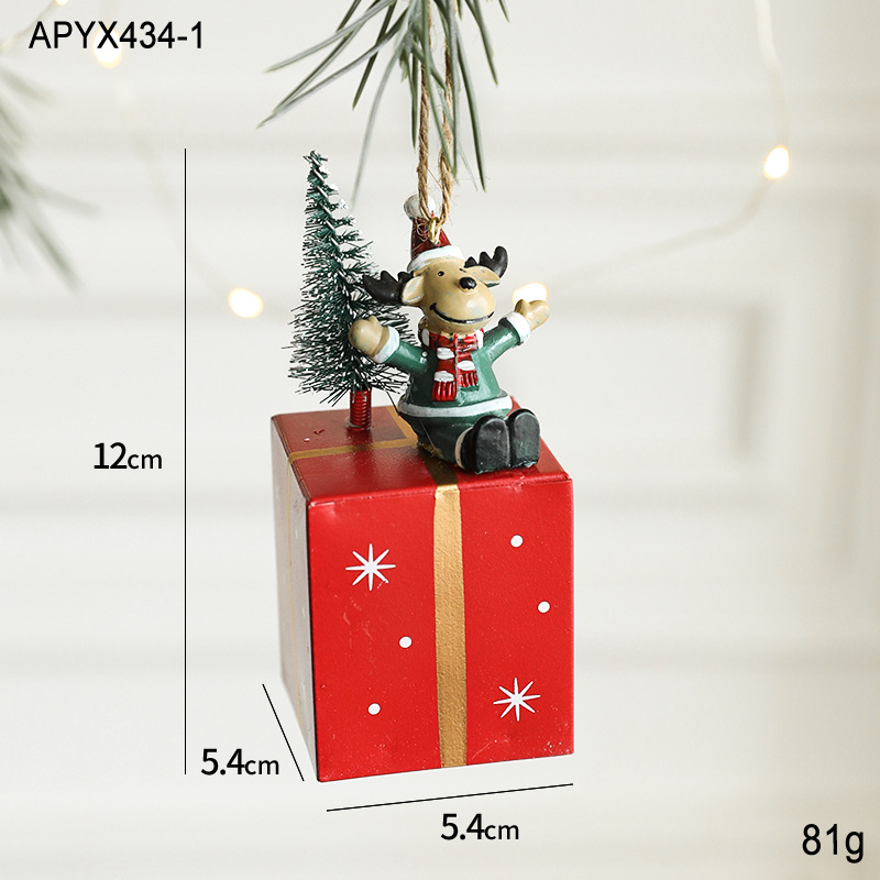 Navidad nuevo árbol de Navidad Santa Claus buzón hierro pintado decorativo colgante decoraciones navideñas