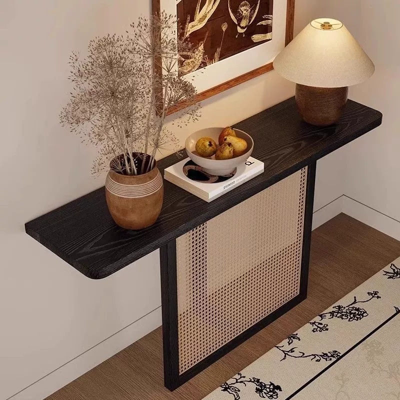 Антикварный входной стол из цельного дерева, гостиная B&B, украшение в виде полоски для отеля, входной стол в коридоре в китайском стиле