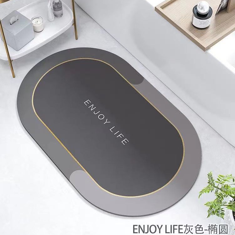 Alfombrilla de baño de tierra de diatomeas antideslizante para dropshipping transfronterizo Temu, alfombrilla de suelo para baño, alfombrilla de inodoro absorbente de agua de secado rápido, alfombrilla para puerta.