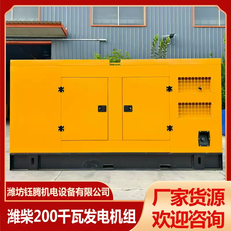 跨境户外潍柴200千瓦静音柴油发电机 箱式工地医院酒店发电机组