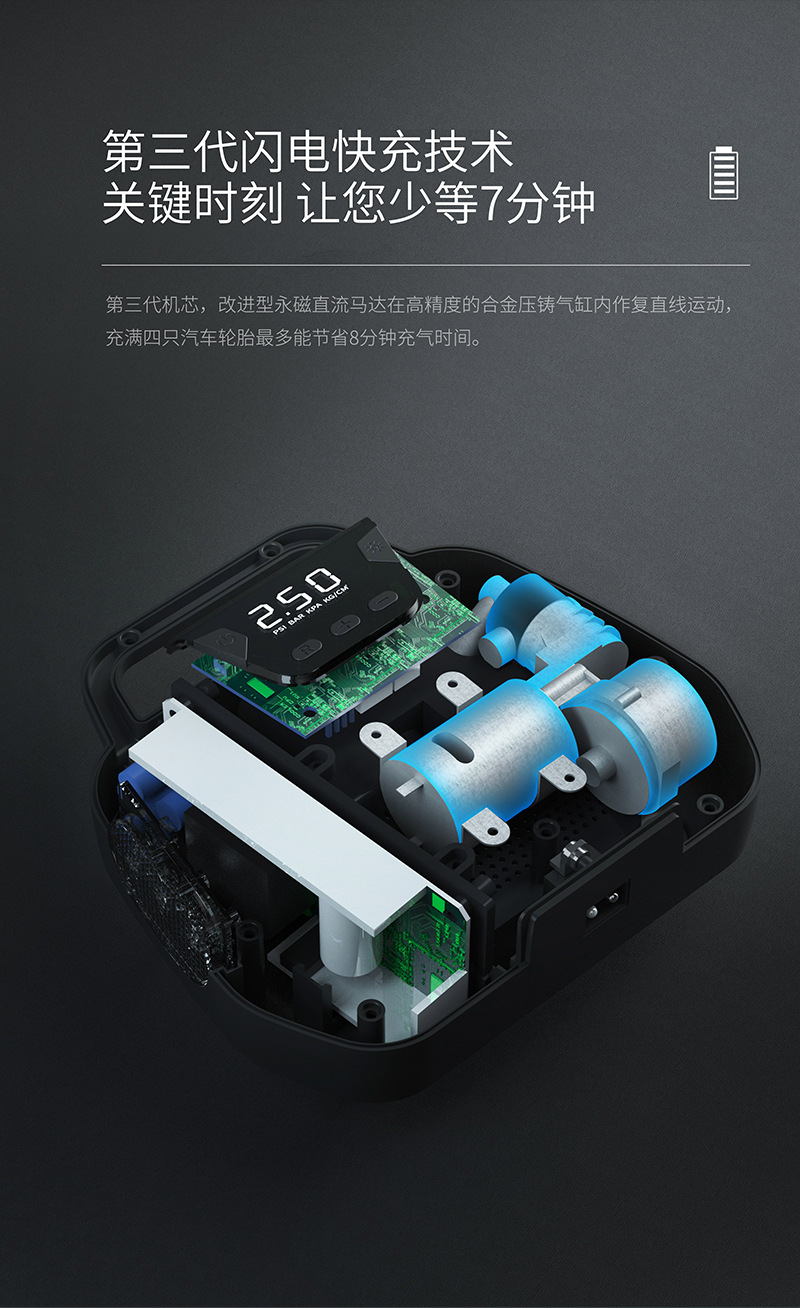 Vehicle-Mounted Air Pump Digital Display Automatic Charging Parking Home Dual-Use Portable Tire Inflator Outdoor Air Pump Cross-Border British
