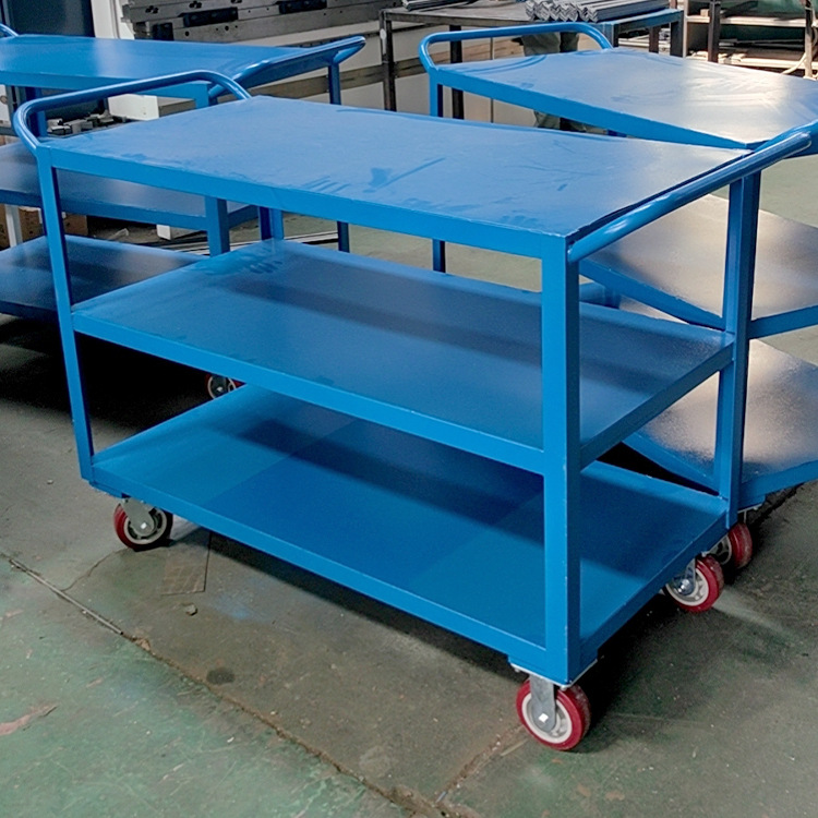 小推车厂家批发多层板可移动置物架 供应手推工具车