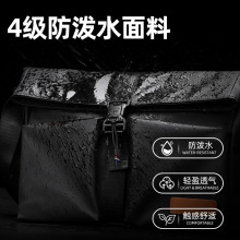 跨境男士商务单肩包2025新款高档休闲防水皮膜横款斜挎包轻便潮流
