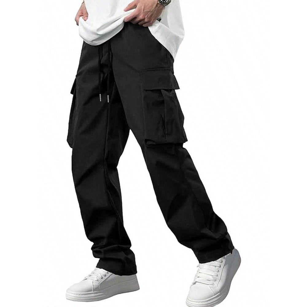 2025 Cross-Border Amazon Foreign Trade New Men's Workwear Casual Pants Sports Multi-Pocket Outdoor Drawstring Long Pants