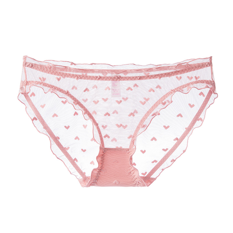 Ropa interior de encaje sexy de onda inferior de algodón puro para mujer verano ultrafino, transpirable y cómoda para mujer