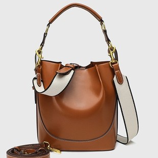 ZA Home Explosions Cross-border Women's Bag 2025 New Black Animal Print Shoulder Crossbody All-match Portable Bucket Bag