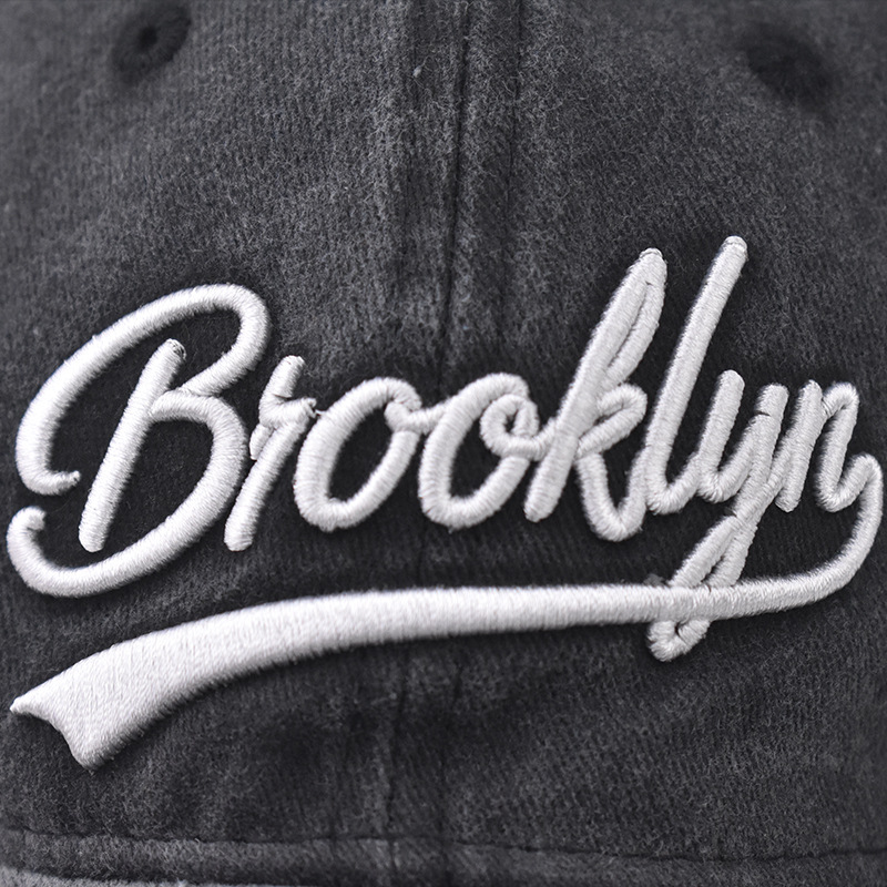 Nueva gorras de béisbol bordadas de Brooklyn lavadas transfronterizas, gorras de béisbol para deportes al aire libre, gorras de cuatro estaciones