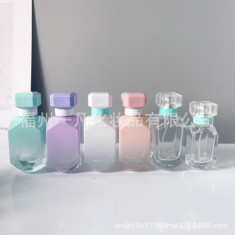 现货螺口香水分装瓶高端便携喷雾瓶小样玻璃空瓶50毫升彩色香水瓶