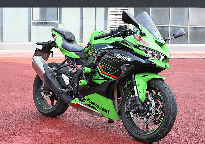 Suitable for Kawasaki Zx-4R Crash Bars, Anti-Fall and Anti-Collision Bumpers, Aluminum Alloy Head Spring Racing Bars Modification