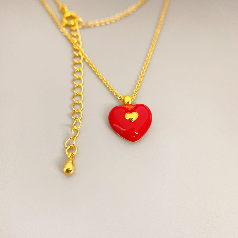 Simple Style Heart Shape Copper Plating Chain Pendant Necklace 1 Piece