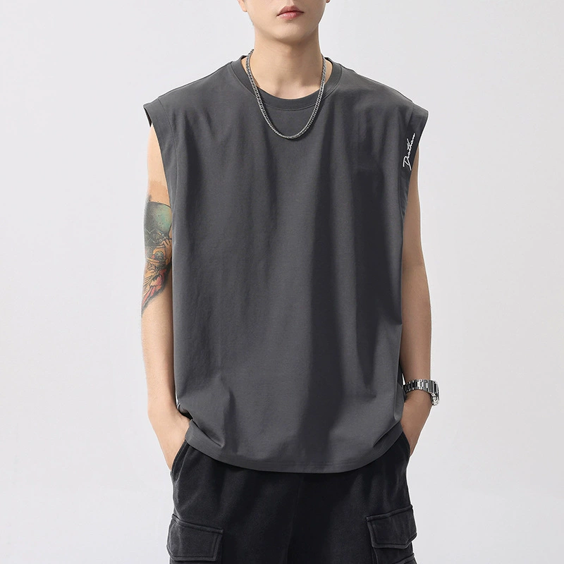Мужская цветная летняя футболка, модная майка для зала, для отдыха без рукавов, плюс размер, интернет-знаменитость