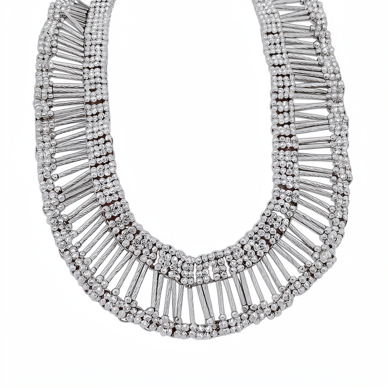 Viento frío collar de encaje plegado lujo ligero nicho de alta calidad cadena de clavícula estilo europeo y americano personalidad conjunto de joyería de moda