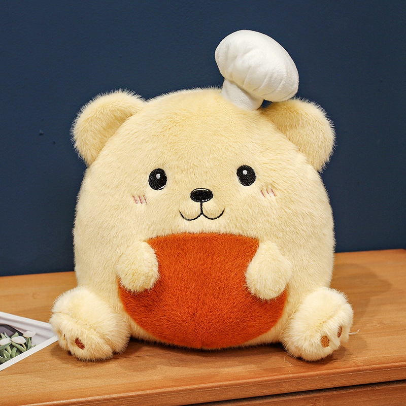 Sombrero de cocinero capibara muñeca almohada de peluche agua conejillo de indias pan oso niño pacificar muñeca regalo de cumpleaños