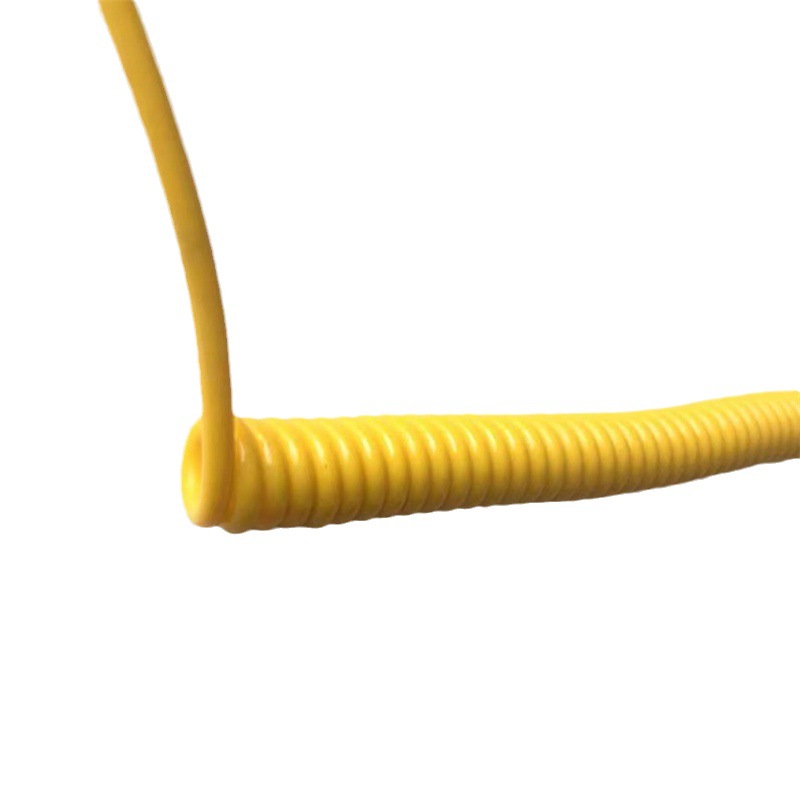 厂家批发PU弹簧线 多芯螺旋电源数据 铜线芯卷线连接传输弹弓线