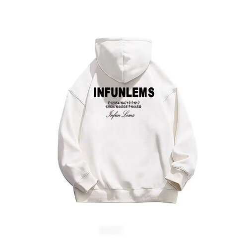 New hooded hooded hoodie men's clothing for autumn and winter with velvet warmth, American short-sleeved fashion brand letter-printed student clothes