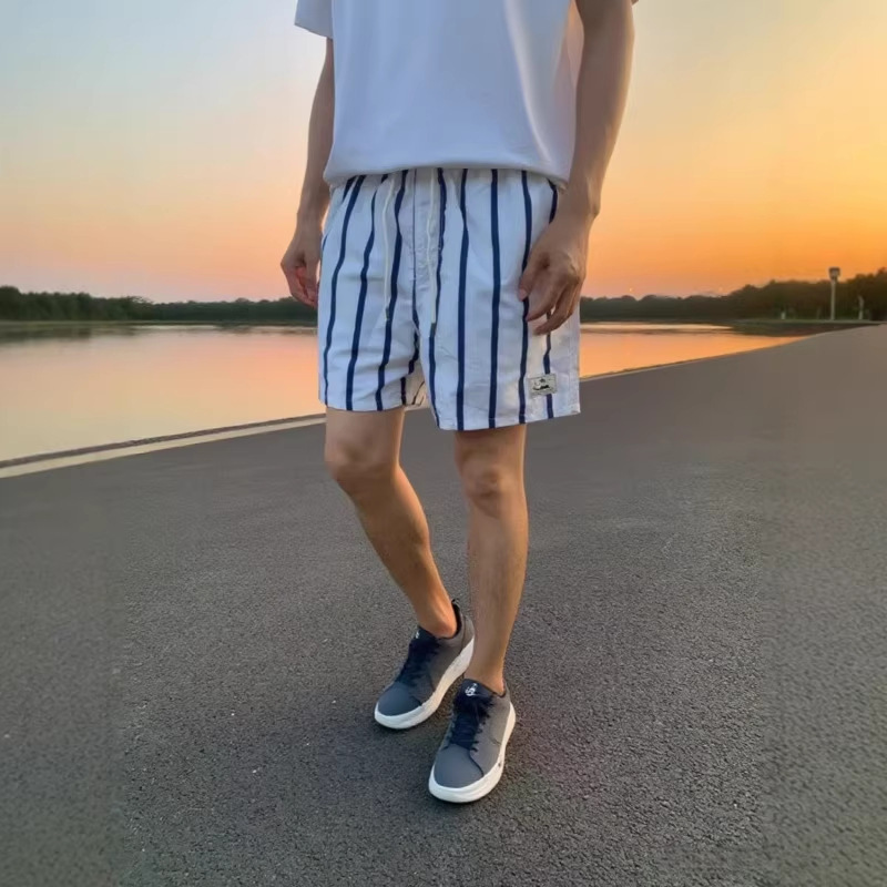Summer Striped Beach Shorts for Men, Quick-Dry, Suitable for Water Activities, Beach Vacation, Anti-Embarrassment Swimming Shorts, Loose Casual Shorts Summer Striped Beach Shorts for Men, Quick-Dry, Suitable for Water Activities, Beach Vacation, Anti-Embarrassment Swimming Shorts, Loose Casual Shorts