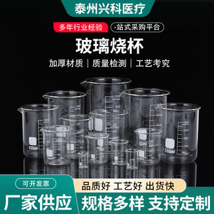 Glass Beaker 5/25/150/500/800ml High Borosilicate Thickeneded Beaker with Scale Full Specifications
