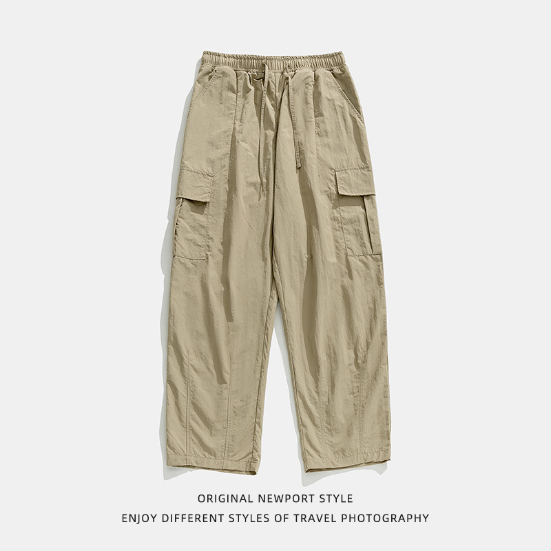 Monos de diseño plisado para hombres japoneses Hanlu, nuevos pantalones casuales de bolsillo tridimensionales sueltos al aire libre de primavera para hombres