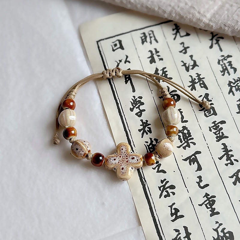 卸売景徳鎮セラミックブレスレット、色あせしない、女性のハイエンドの新しい中国風の多用途の国民風のジュエリーブレスレット
