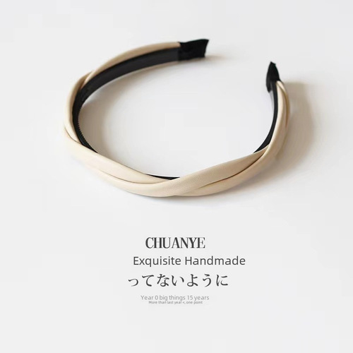 Korean Cross Braid Headband for Women - High-End Style, High Crown Hair Clip, Non-Slip with Toothed Skin Headband - New Arrival for Autumn and Winter