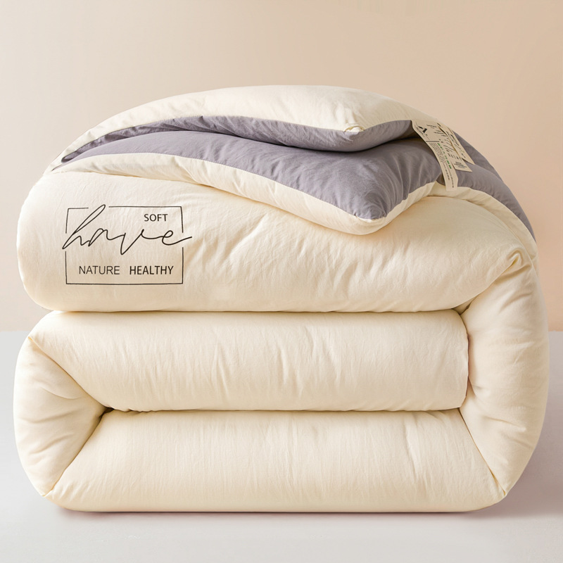 Thickened Winter 5kg Soybean Quilt for Autumn and Winter, Warm Washed Cotton Winter Quilt for Dormitory, Spring and Autumn Double Quilt Core