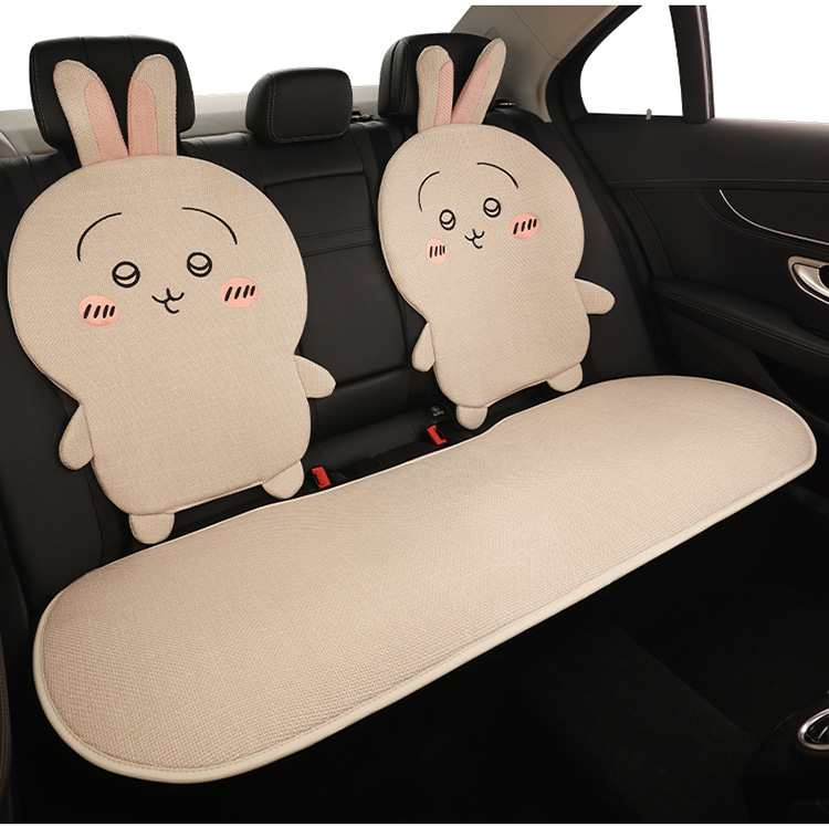 Car seat cushion made of linen, Usagi, Chiikawa, Hachiware, suitable for all seasons, cute cartoon design for girls