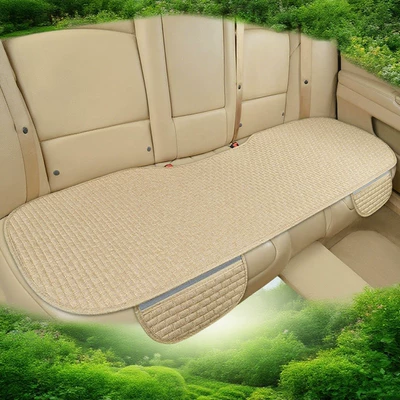 New Universal Linen Car Seat cushion, seat cover - lnh-small-brick-warm-beige-rear-three-seater