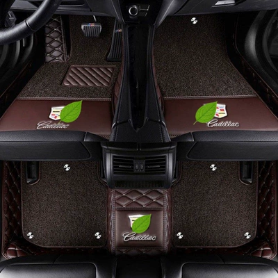 Suitable for Cadillac ATSL, CT5, CT6, XT5, XT6, SRX, XT4, ATS full-coverage car floor mats (Modelə uyğun ayaqaltı) - ats-l-double-layer-coffee-color-coffee-color-silk-loop