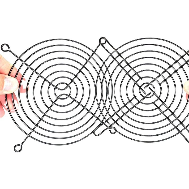 Оптовая крышка вентилятора хромированная железная проволока металлическая сетчатая крышка 12 см охлаждающий вентилятор железная сетка с защитой от защемления ручная защитная сетка из нержавеющей стали