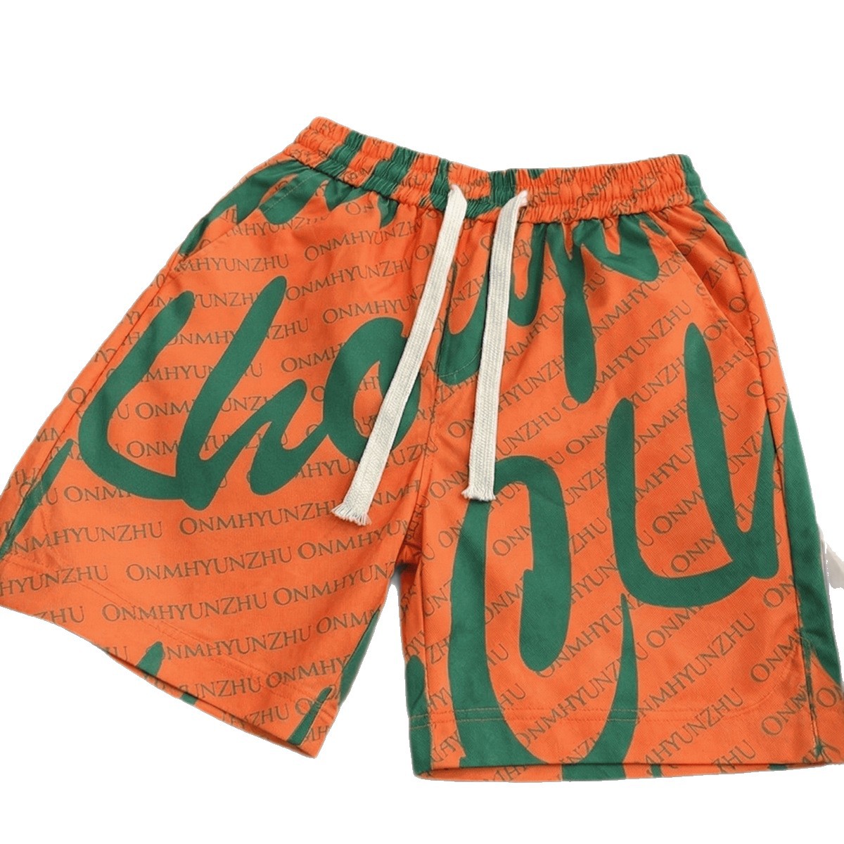Men's Summer Letter Print Shorts Lightweight Loose Fit 5-Inch Inseam Casual Streetwear Short Pants_viptrois.com