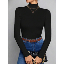 B 39656 Solid thick mock neck top ��ɫ�Ӻ���������