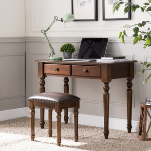 Ft American Style Small Desk Full Solid Wood Computer Desk Home Study Desk and Chair Student Writing Desk European Style Simple Desk