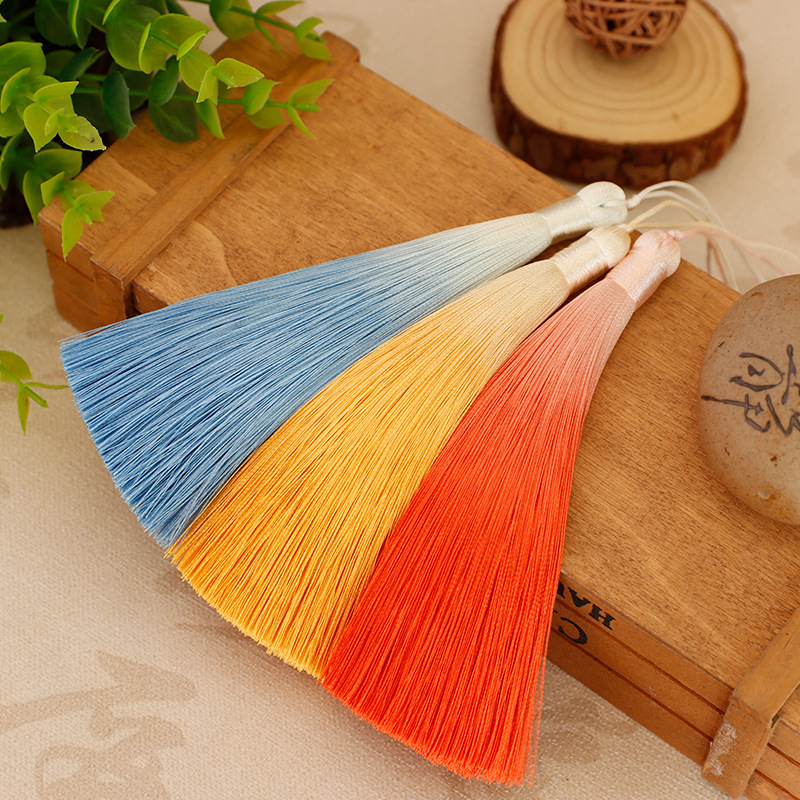 Segment-dyed Gradient Tassel | 13cm Large Long Tassels with Smooth, Drapey Polyester Ice Silk | Perfect as Bookmarks or Fashion Accessories