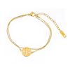 Brand golden ankle bracelet stainless steel, simple and elegant design