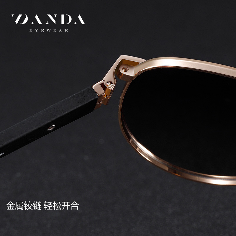 Espejo de sapo de moda clásica S15105 protector solar para hombres al aire libre Gafas de sol polarizadas de metal Gafas de sol de conducción de doble viga