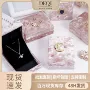 高档复古粉色丝绒首饰盒