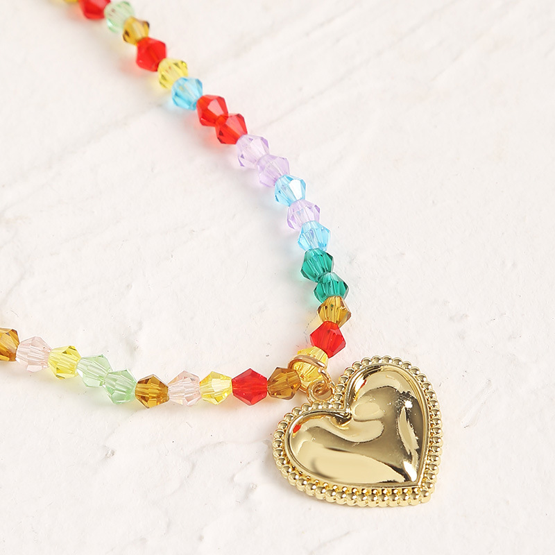 pendentif en forme de coeur en cristal collier bohme perl bijoux en gros Nihaojewelrypicture7