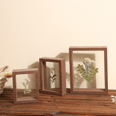 Photo frame table wholesale 10 double-sided picture frame mounting 8 solid wood glass 7 plant specimen double-sided transparent frame 6 inches