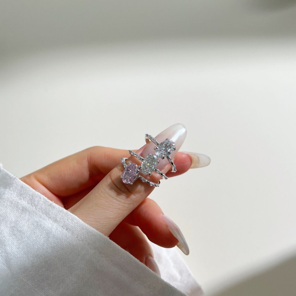 3g Weight Zircon Inlay Material Rings Classification 1 Piece Quantity Daily Occasion 925 Sterling Silver Material Heart Shape Pattern Women's Gender Plating Design Elegant Style 925 Sterling Silver Zircon Heart Shape Rings 925 Sterling Silver Rings 30