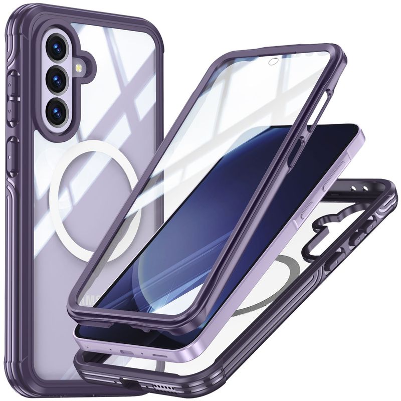 適用サムスンA36透明携帯ケースA56-5G全カバー指紋ロック解除マギーセーフ磁気吸引三防戸ケース|undefined