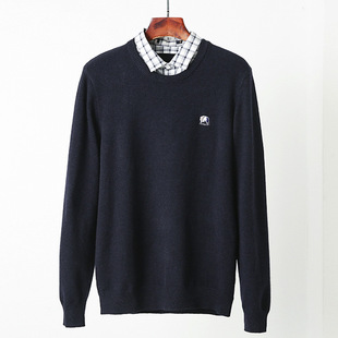 Remove Cabinet autumn and winter new men's sweater thick fake two-piece young boys sweater outer wear sweater top 103