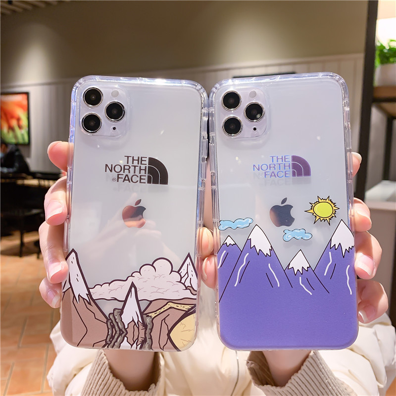 North Snow Mountain iPhone 12 Phone Case xr for Apple 11 Cartoon 14Pro Transparent 12Pro Max Silicone