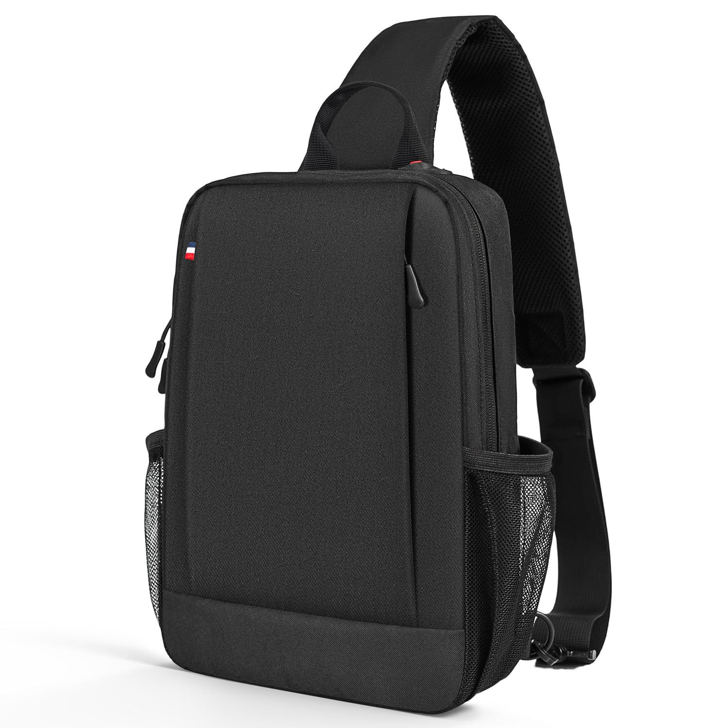 Men's large-capacity iPad bag can be worn crossbody, outdoor sports headphone hole single-shoulder tablet storage bag, waterproof