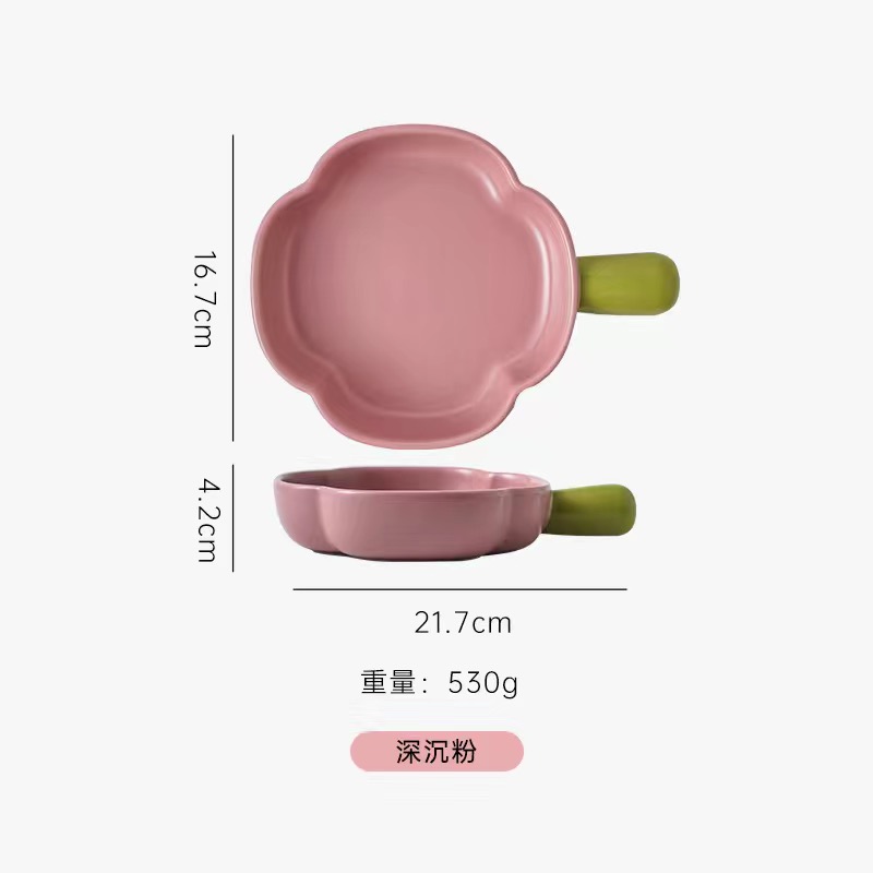 Mango de cerámica para hornear tazón de macarrón para horno de microondas platos para hornear platos de arroz para horno de queso
