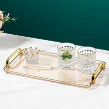 盘子茶杯玻璃杯托盘轻奢沥水杯盘收纳置物架倒挂放杯子家用客厅