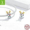 Genuine Christmas beads, pendant, accessory, with snowflakes, silver 925 sample