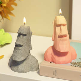 复活岛摩艾石人像石膏模具diy立体摩艾摆件家居装饰香薰蜡烛模具