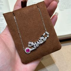 ヴィンテージ中古重工業レッドコランダムチーターネックレスライト高級フルダイヤモンドヒョウ鎖骨チェーンヒョウペンダント女性用